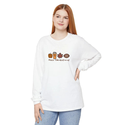 Life is dead. Happy Thanksgiving Unisex Garment-dyed Long Sleeve