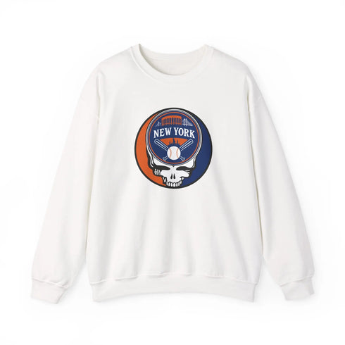 Grateful Dead - New York Mets Grateful Dead Stealie Crewneck Sweatshirt - MLB - StealieShop