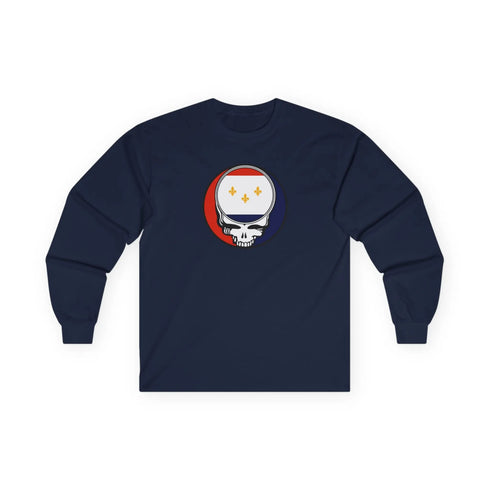 Grateful Dead - New Orleans Flag Stealie Unisex Ultra Cotton Long Sleeve Tee - StealieShop