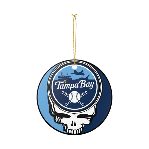 Grateful Dead - Tampa Bay Baseball Stealie Christmas Ornament - StealieShop