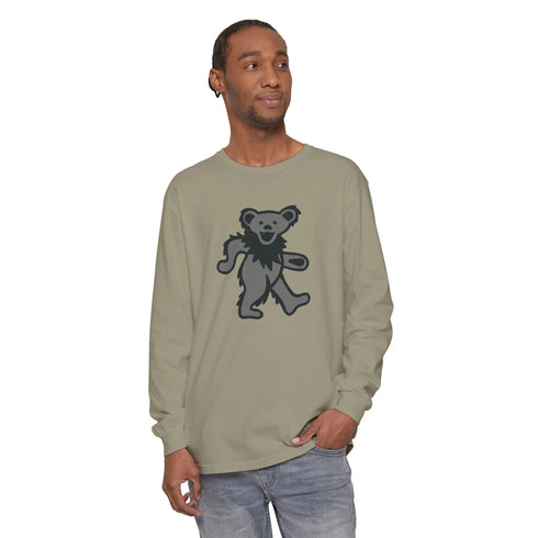 Grateful Dead - Dancing Bear Color Match Vineyard Collection Unisex Garment-dyed Long Sleeve - StealieShop