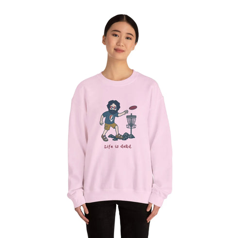 Grateful Dead - Disc Golfin' Jerry | Life is dead. Crewneck Sweatshirt - StealieShop