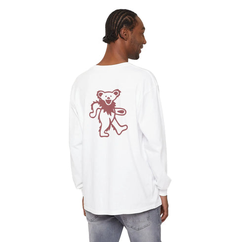Grateful Dead - Grateful Dead Dancing Bear Two-Sided Vineyard Collection Garment-dyed Long Sleeve T-Shirt - StealieShop