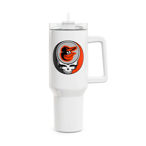 Grateful Dead - Baltimore Orioles "Fat Man" Tumbler, Double Insulated 40oz Travel Mug - StealieShop