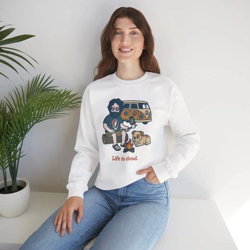 Grateful Dead - Jerry and Frank are Camping | Life is dead. Crewneck Sweatshirt - StealieShop
