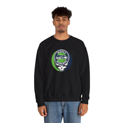 Grateful Dead - Seattle Seahawks Grateful Dead Stealie Crewneck Sweatshirt - StealieShop