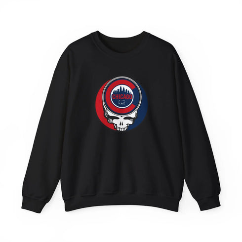 Grateful Dead - Chicago Cubs Stealie Grateful Dead Crewneck Sweatshirt - MLB - StealieShop
