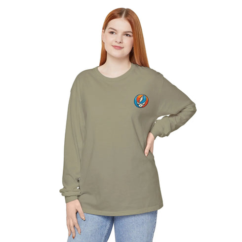 Grateful Dead - Twisted Stealie Two-Sided Vineyard Collection Garment-dyed Long Sleeve T-Shirt - StealieShop