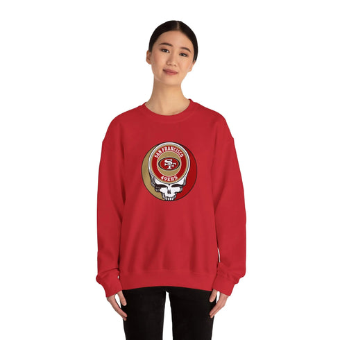 Grateful Dead - San Francisco 49ers Grateful Dead Stealie Crewneck Sweatshirt - StealieShop