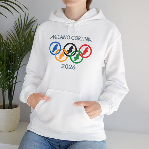 Olympic Stealie Rings' 2026 Milano Cortina Olympics Unisex Heavy Blend Grateful Dead Hoodie