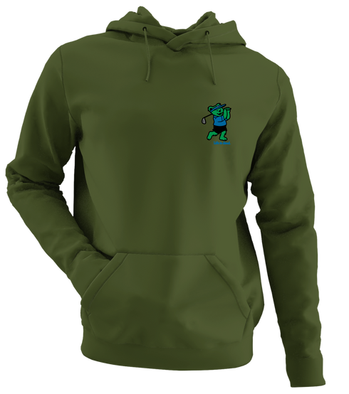 Golfing Bear - Life is dead.® - Premium Grateful Dead Left Chest Hoodie - Military Green