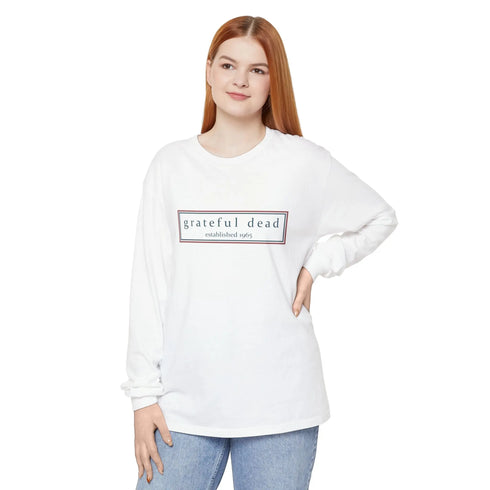 Grateful Dead - Grateful Dead Dancing Bear Two-Sided Vineyard Collection Garment-dyed Long Sleeve T-Shirt - StealieShop