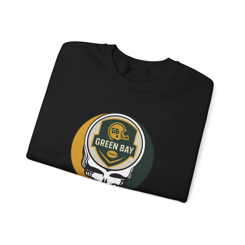 Grateful Dead - Green Bay Packers Grateful Dead Stealie Crewneck Sweatshirt - StealieShop