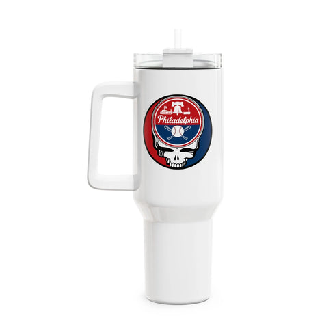 Grateful Dead - Philadelphia Phillies "Fat Man" Tumbler, Double Insulated 40oz Travel Mug - StealieShop