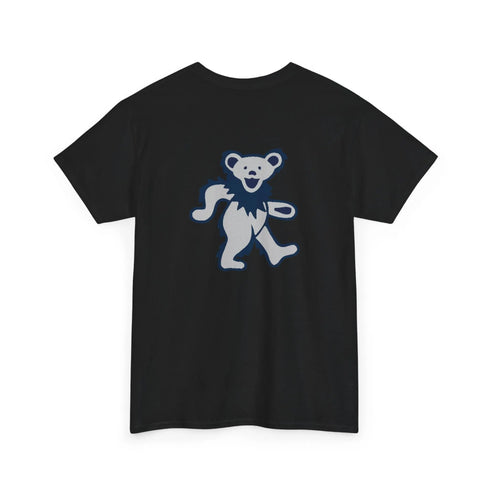 Grateful Dead - Front + Back Print - New York Yankees Classic Stealie / Dancing Bear T-Shirt - MLB - StealieShop