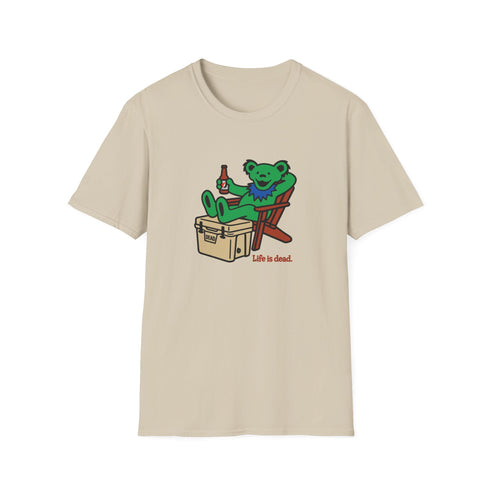 Chillin' Bear - Green - Life is dead. Grateful Dead T-Shirt