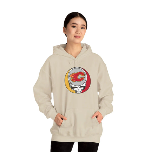 Calgary Flames Grateful Dead Unisex Heavy Blend Hoodie - StealieShop