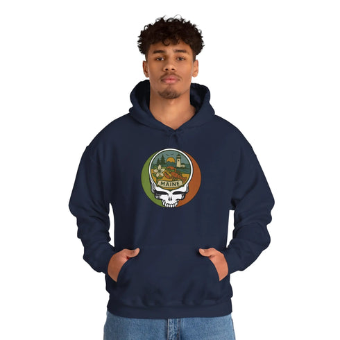 Grateful Dead - Maine State Stealie Unisex Heavy Blend Hoodie - StealieShop