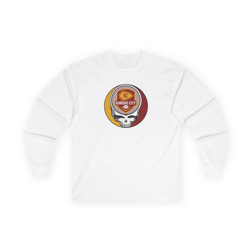 Grateful Dead - Kansas City Chiefs Grateful Dead Long Sleeve Tee - NFL - StealieShop