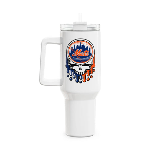 Grateful Dead - New York Mets Dripping Stealie "Fat Man" Tumbler, Double Insulated 40oz Travel Mug - StealieShop
