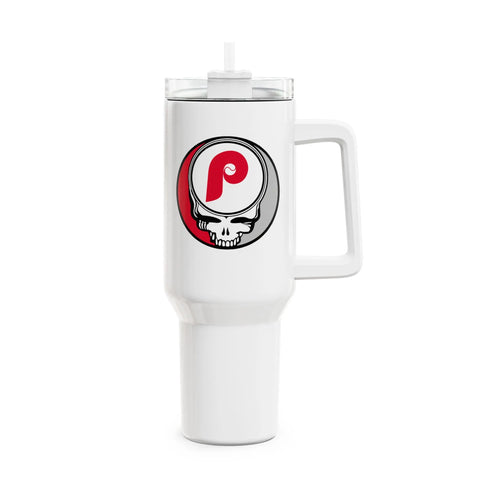 Grateful Dead - Philadelphia Phillies "Fat Man" Tumbler, Double Insulated 40oz Travel Mug - StealieShop