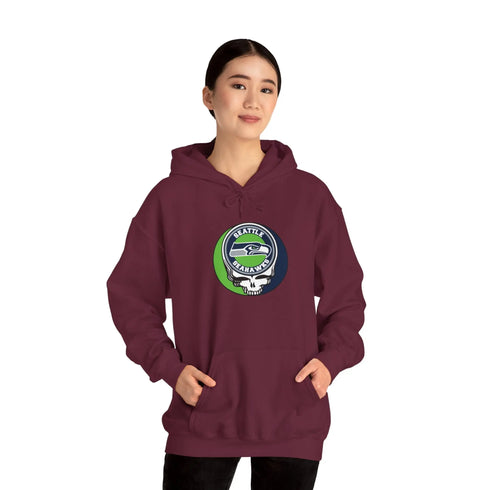 Seattle Seahawks Grateful Dead Hooded Sweatshirt - NFL Fan Apparel - StealieShop