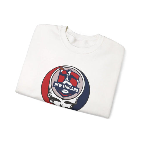 Grateful Dead - New England Patriots Grateful Dead Stealie Crewneck Sweatshirt - NFL - StealieShop