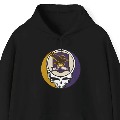 Grateful Dead - The Gridiron Collection: Baltimore Ravens Stealie Grateful Dead Hooded Sweatshirt - NFL - StealieShop