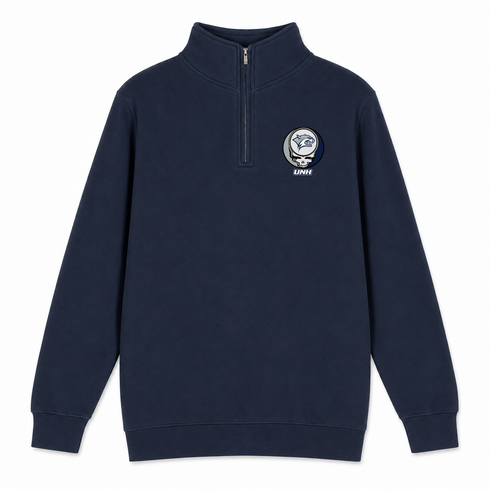 University of New Hampshire - Premium Grateful Dead Quarter-Zip Pullover - Navy - 3