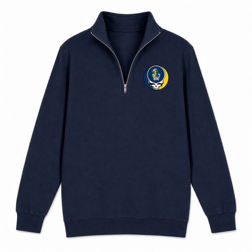 Newumann - Premium Grateful Dead Quarter-Zip Pullover - Navy - 4