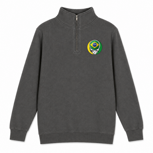Brazil FIFA World Cup - Premium Grateful Dead Quarter-Zip Pullover - Charcoal - 5