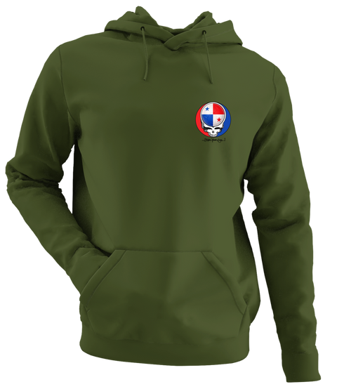 Panama FIFA World Cup - Premium Grateful Dead Left Chest Hoodie - Military Green