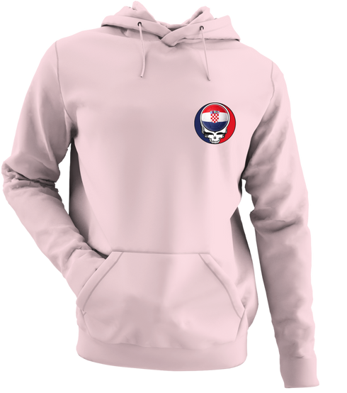 Croatia FIFA World Cup - Premium Grateful Dead Left Chest Hoodie - Light Pink