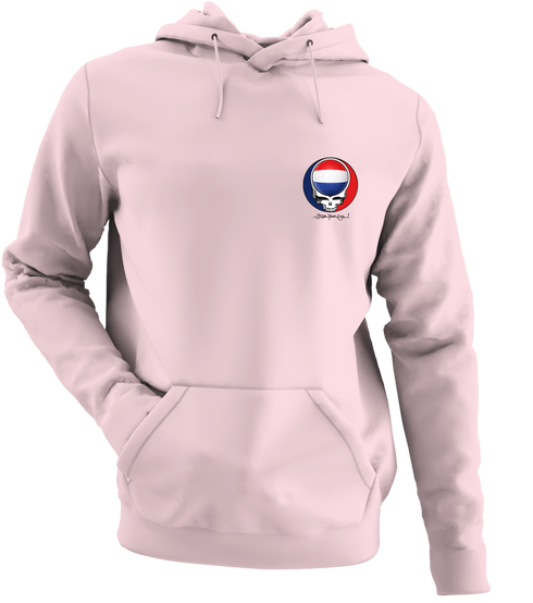 Netherlands FIFA World Cup - Premium Grateful Dead Left Chest Hoodie - Light Pink - 4