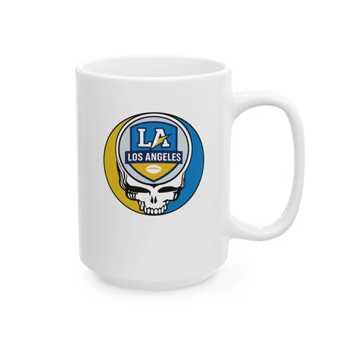 Grateful Dead - Los Angeles Chargers Stealie Ceramic Coffee Mug - NFL - StealieShop