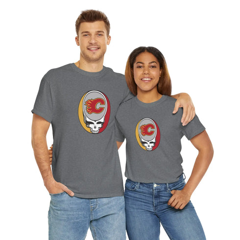 Calgary Flames Grateful Dead Steal Your Face T-Shirt - NHL - StealieShop