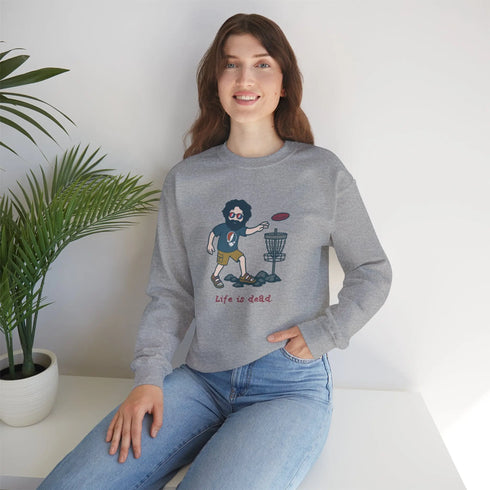 Grateful Dead - Disc Golfin' Jerry | Life is dead. Crewneck Sweatshirt - StealieShop