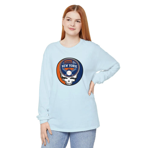 Grateful Dead - New York Mets Vineyard Collection Unisex Garment-Dyed Long Sleeve - StealieShop