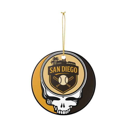 Grateful Dead - San Diego Baseball Stealie Christmas Ornament - StealieShop