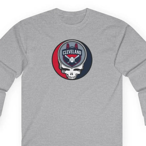 Grateful Dead - Cleveland Guardians Classic Stealie Long Sleeve Tee - MLB - StealieShop