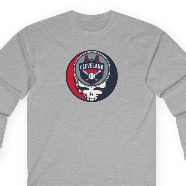 Grateful Dead - Cleveland Guardians Classic Stealie Long Sleeve Tee - MLB - StealieShop