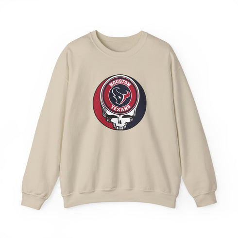 Houston Texans Logo Stealie Grateful Dead Crewneck Grateful Dead Sweatshirt