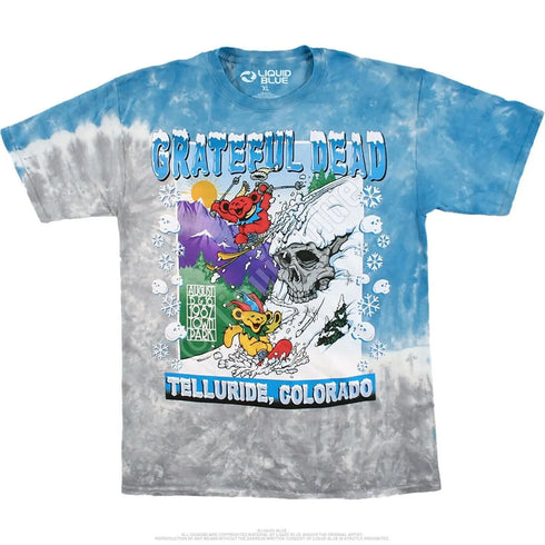 Grateful Dead - Colorado Ski Grateful Dead Shirt - Liquid Blue Tie Dye Mens T-shirt - NEW - StealieShop