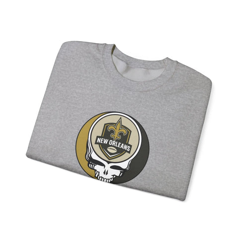 Grateful Dead - New Orleans Saints Grateful Dead Stealie Crewneck Sweatshirt - StealieShop