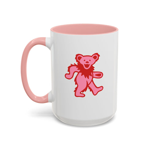 Grateful Dead - Pink Dancing Bear Stealie Coffee Mug - StealieShop