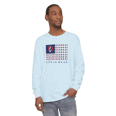 Grateful Dead - Stealie & Bears Flag Vineyard Collection Garment-Dyed Long Sleeve - StealieShop