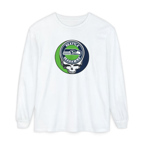 Seattle Seahawks Logo Stealie Vineyard Collection Unisex Garment-Dyed Long Sleeve