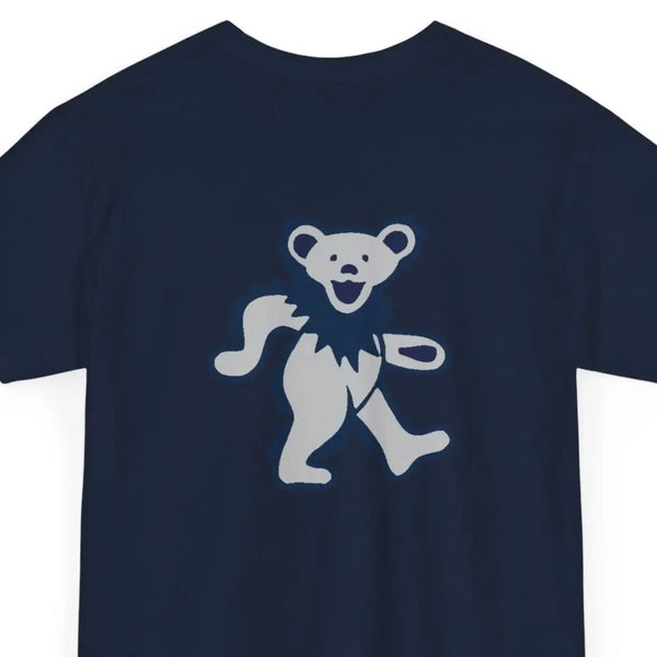Grateful Dead - Front + Back Print - New York Yankees Classic Stealie / Dancing Bear T-Shirt - MLB - StealieShop