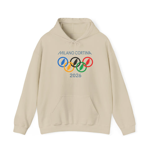 Olympic Stealie Rings' 2026 Milano Cortina Olympics Unisex Heavy Blend Grateful Dead Hoodie