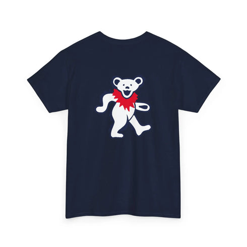 Grateful Dead - Front + Back Print - New York Yankees Stealie / Dancing Bear T-Shirt - MLB - StealieShop